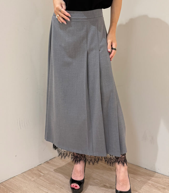 【RINASCIMENTO】サイドタックヘムレーススカート★ITRIN20039