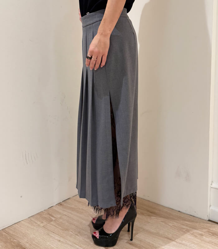 【RINASCIMENTO】サイドタックヘムレーススカート★ITRIN20039