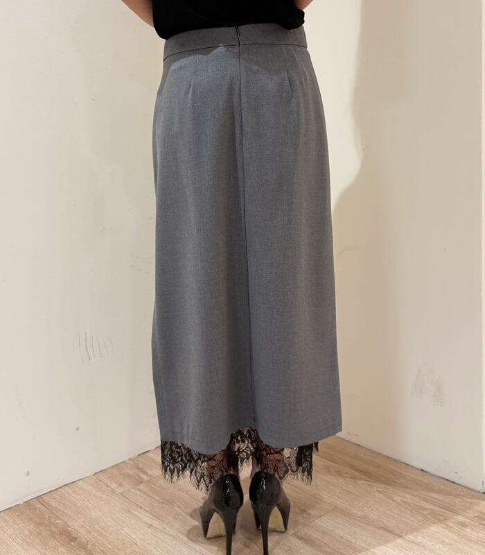 【RINASCIMENTO】サイドタックヘムレーススカート★ITRIN20039