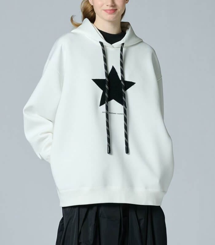 【DOUBLE STANDARD CLOTHING】スター刺繍 ダンボールニットパーカー★0508-070-261