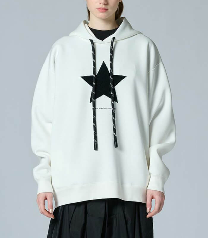 【DOUBLE STANDARD CLOTHING】スター刺繍 ダンボールニットパーカー★0508-070-261