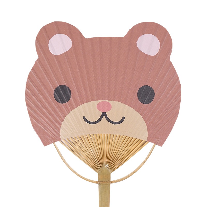 価格改定] どうぶつ竹うちわ くま│既製品 名入れうちわ