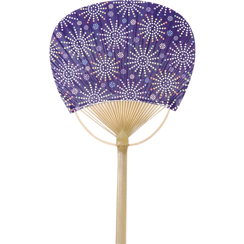 価格改定] 小竹うちわ 花火小紋│既製品 名入れうちわ｜デザイン