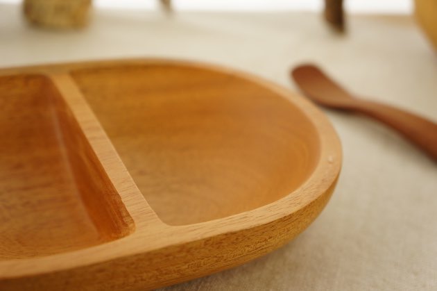 マホガニーの木のキッズランチプレート | すべての商品 | 木のお店