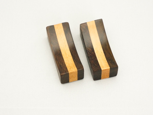 寄木箸置き　黒檀　２個セット