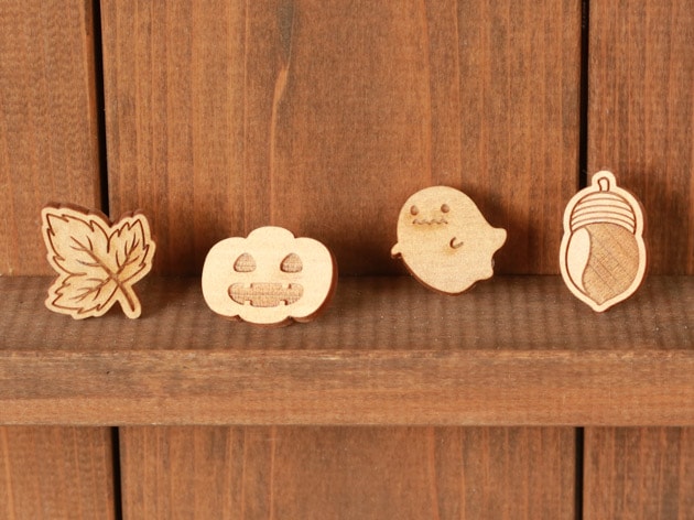 秋のピンバッジ【どんぐり・ハロウィン】