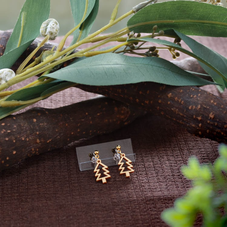 ゆらりイヤリング・ピアス 　シンプルツリー