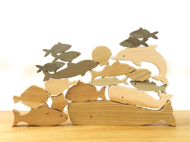 【天然無垢つみき】もりのほうせき 天然無垢つみき】もりのほうせき 無垢材 石ころみたいなつみき 5個set