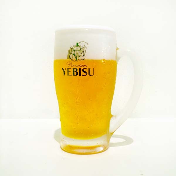 【送料無料】食品サンプル 展示用 生ビール エビス YEBISU ジョッキ 435ml 水滴付き