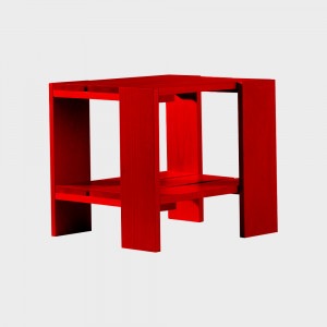 【展示品20%OFF　 限定1点 シリアルNo入】Rietveld リートフェルト クレイトテーブル Jrスツール レッド [ モンドリアン 赤と青の椅子 ジグザグチェア シュレッダー邸 ]|海外デザ