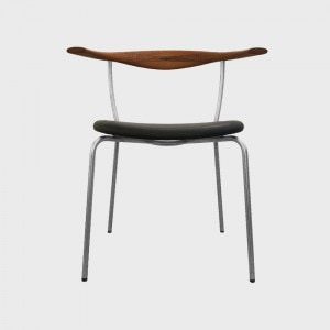 PPMOBLER ハンス・J・ウェグナー アームチェア PP701 マホガニーオイル ブラックレザー|その他