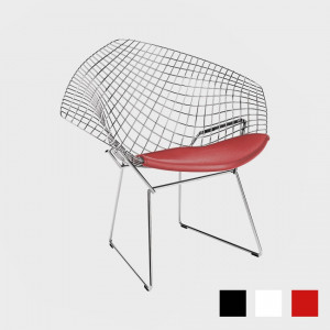 ダイアモンドチェア Diamond Armchair ストラクチャー:ポリッシュドクローム / knoll ノル /   ハリー・ベルトイア Harry Bertoia  [ ダイアモンドチェア ベル