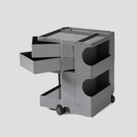 B-LINE ボビーワゴン BOBY WAGON 2段2トレイ トルネードグレー ボビーワゴン 2段 トルネードグレー│名作デザイナーズ家具の