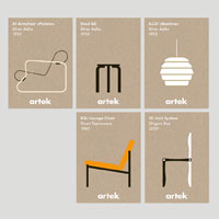 アアルト ヴィンテージハンドサイン三角シールフラワーベース16cm artek/アルテック/アアルト/アイコンカードセット/5枚セット