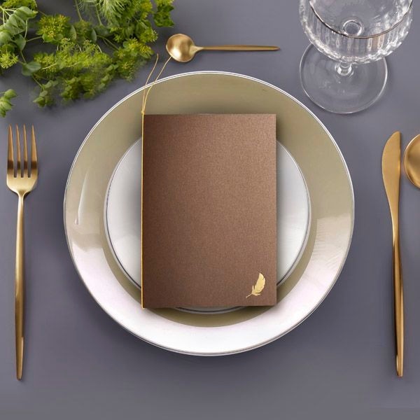 招待状【ウィング】チャコール　箔ゴールド　縦型