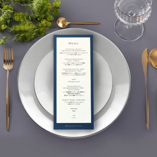 メニュー表【バレンシア】パールネイビー　箔ゴールド