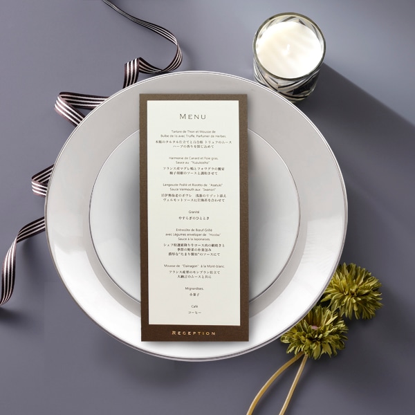 メニュー表【バレンシア】チャコール　箔ゴールド