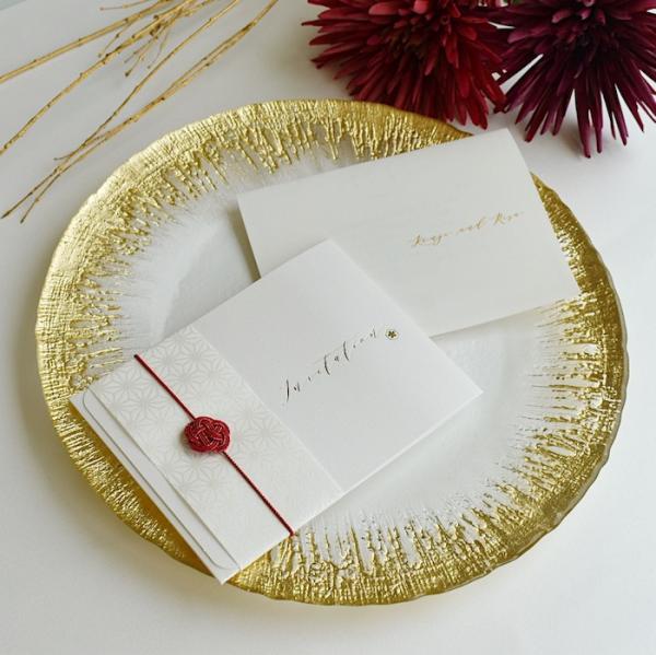 招待状【百万石】水引 紅