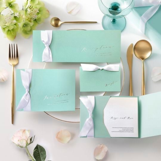 【数量限定】招待状【ノーブル】マカロンミント