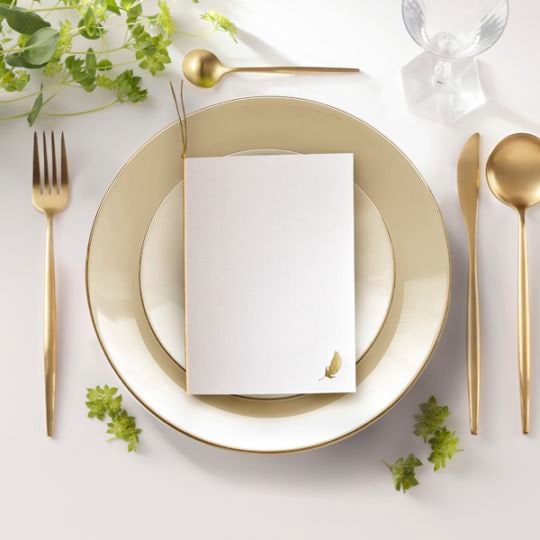 招待状【ウィング】パールアイボリー　箔ゴールド　縦型