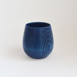 【THE EASTON】能登ヒバタンブラー ラウンドタイプ 山中塗 （ネイビーブルー）