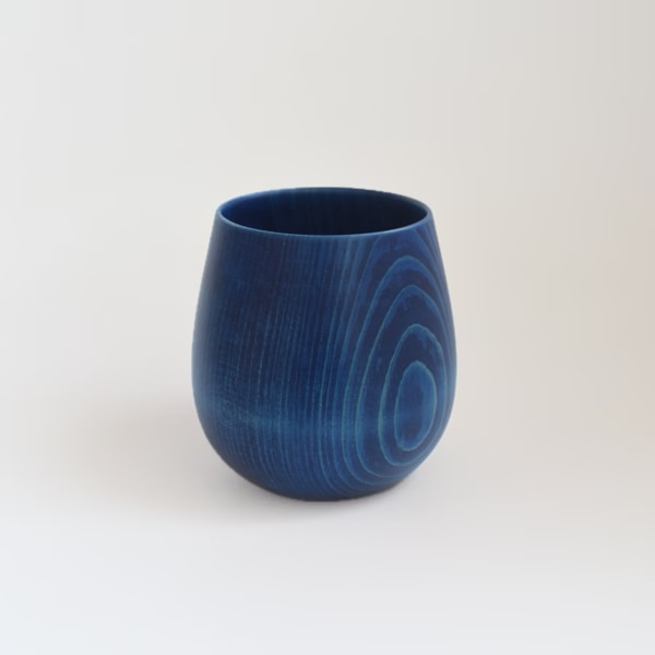 【THE EASTON】能登ヒバタンブラー ラウンドタイプ 山中塗 （ネイビーブルー）