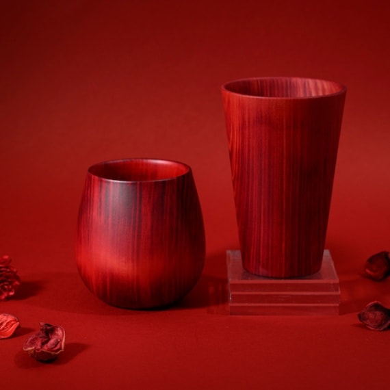 【THE EASTON】能登ヒバタンブラー ラウンドタイプ 山中塗 （レッド）