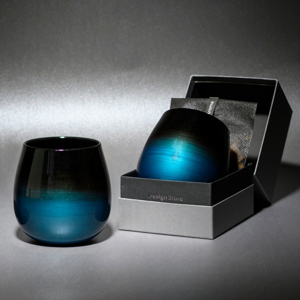 【THE EASTON】能登ヒバタンブラー ラウンドタイプ 輪島塗 （パールブルー）