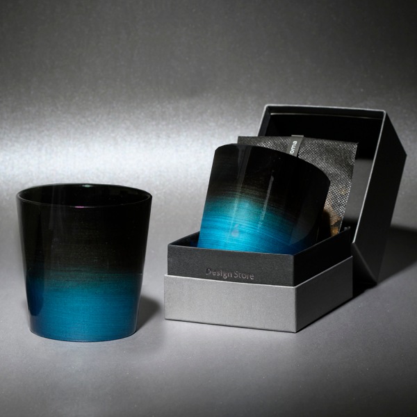 【THE EASTON】能登ヒバタンブラー ショートタイプ 輪島塗 （パールブルー）