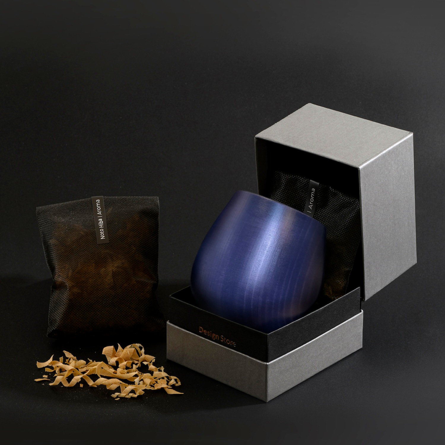 【THE EASTON】能登ヒバタンブラー ラウンドタイプ 山中塗 （ディープネイビー）