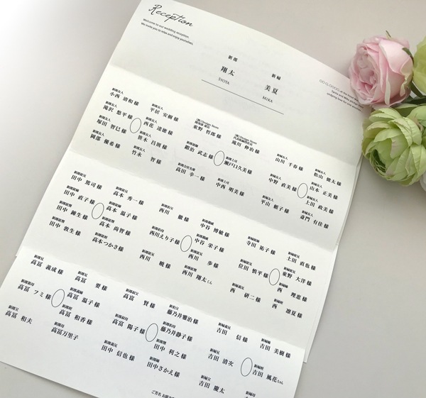 席次表【リュボン】アイボリー