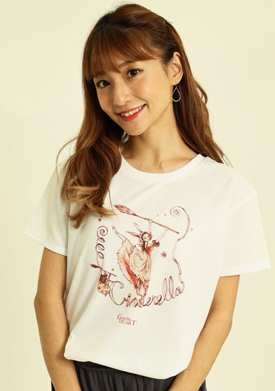 stina バレエ Tシャツ バレエイラストプリントTシャツ(16.Cinderella)