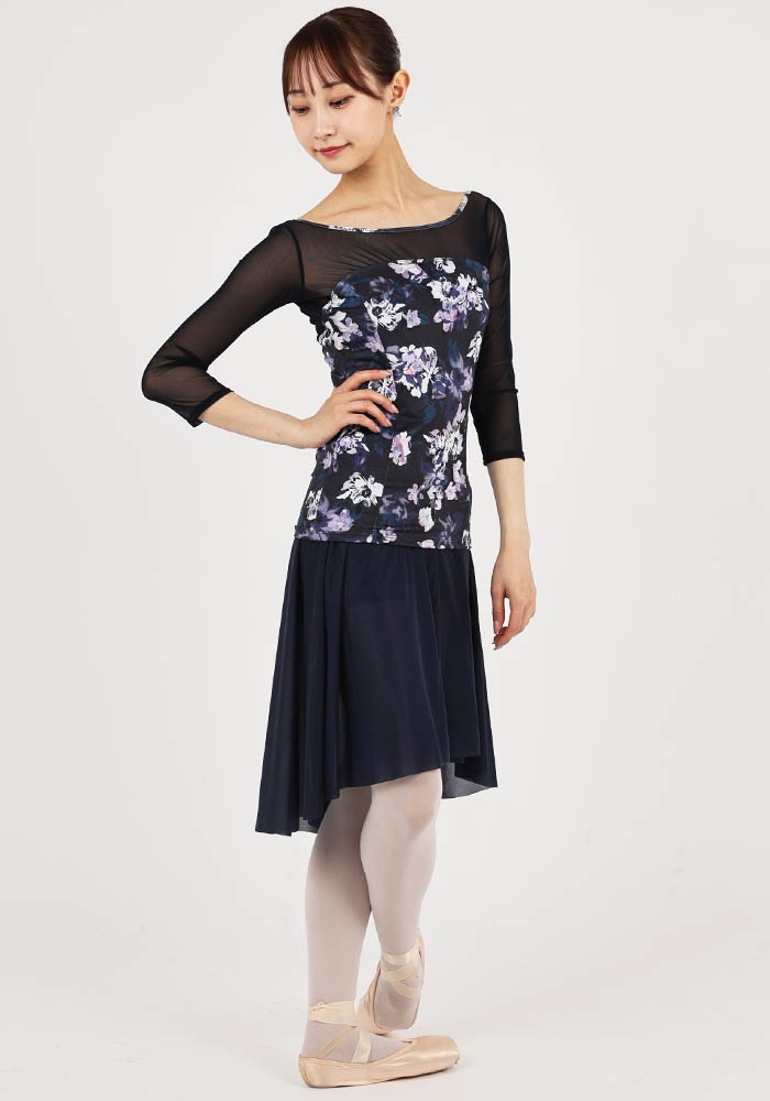 サラカラ 7分袖レオタード モーブニュイ Mサイズ サラカラ 7分袖