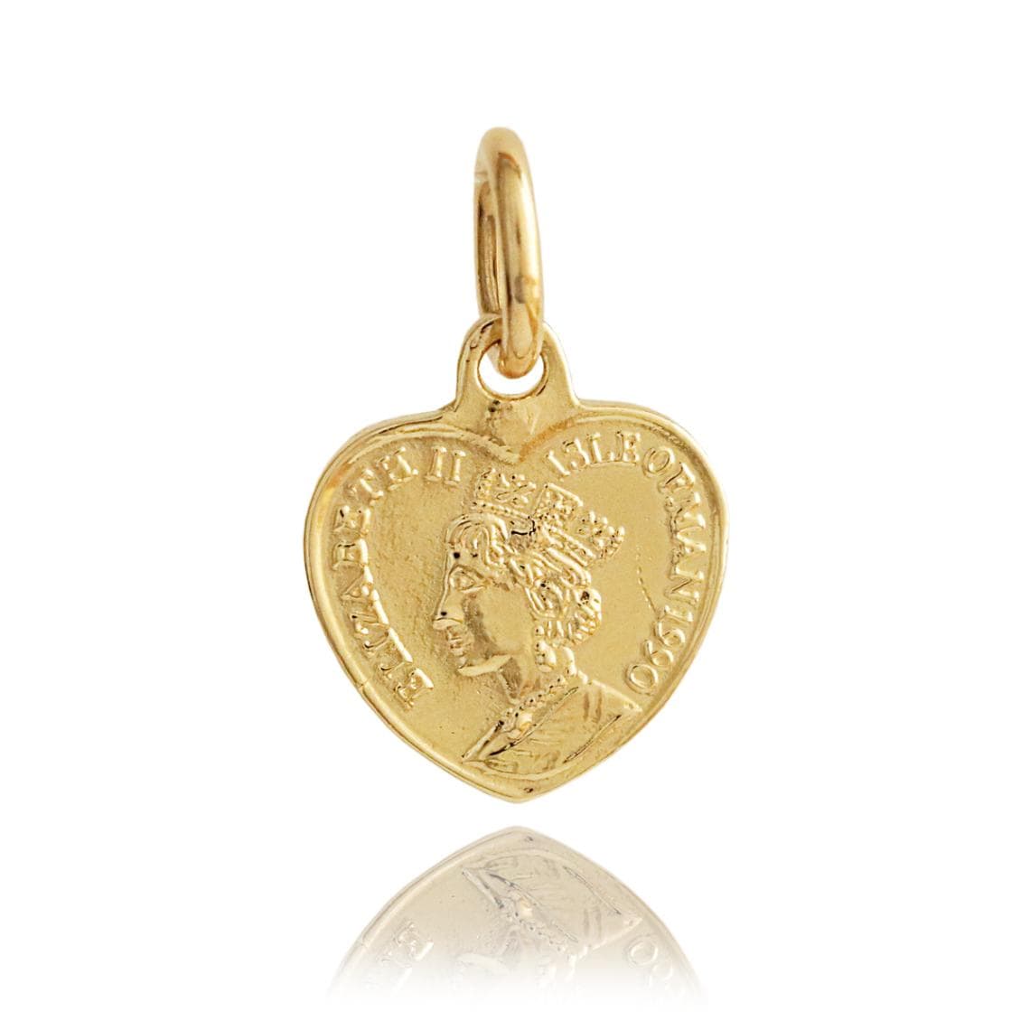 K18 Gold Heart Coin Pendant