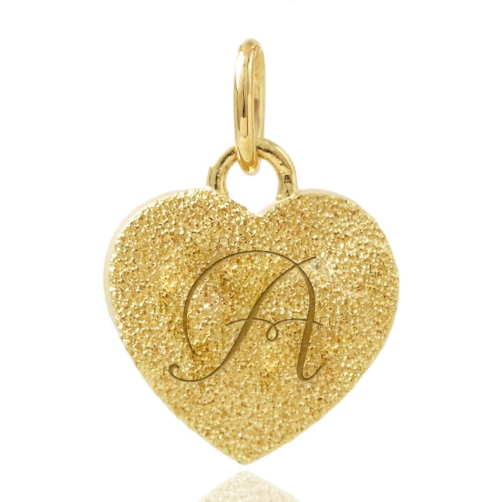 K18 Heart Initial Pendant