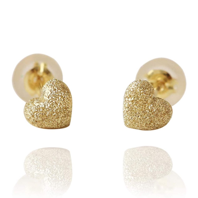 K18 Heart Stud Pierce