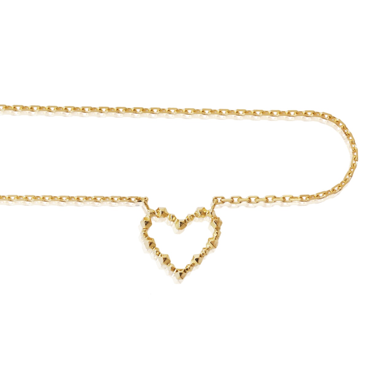 K18 Block Series Anklet - Heart -