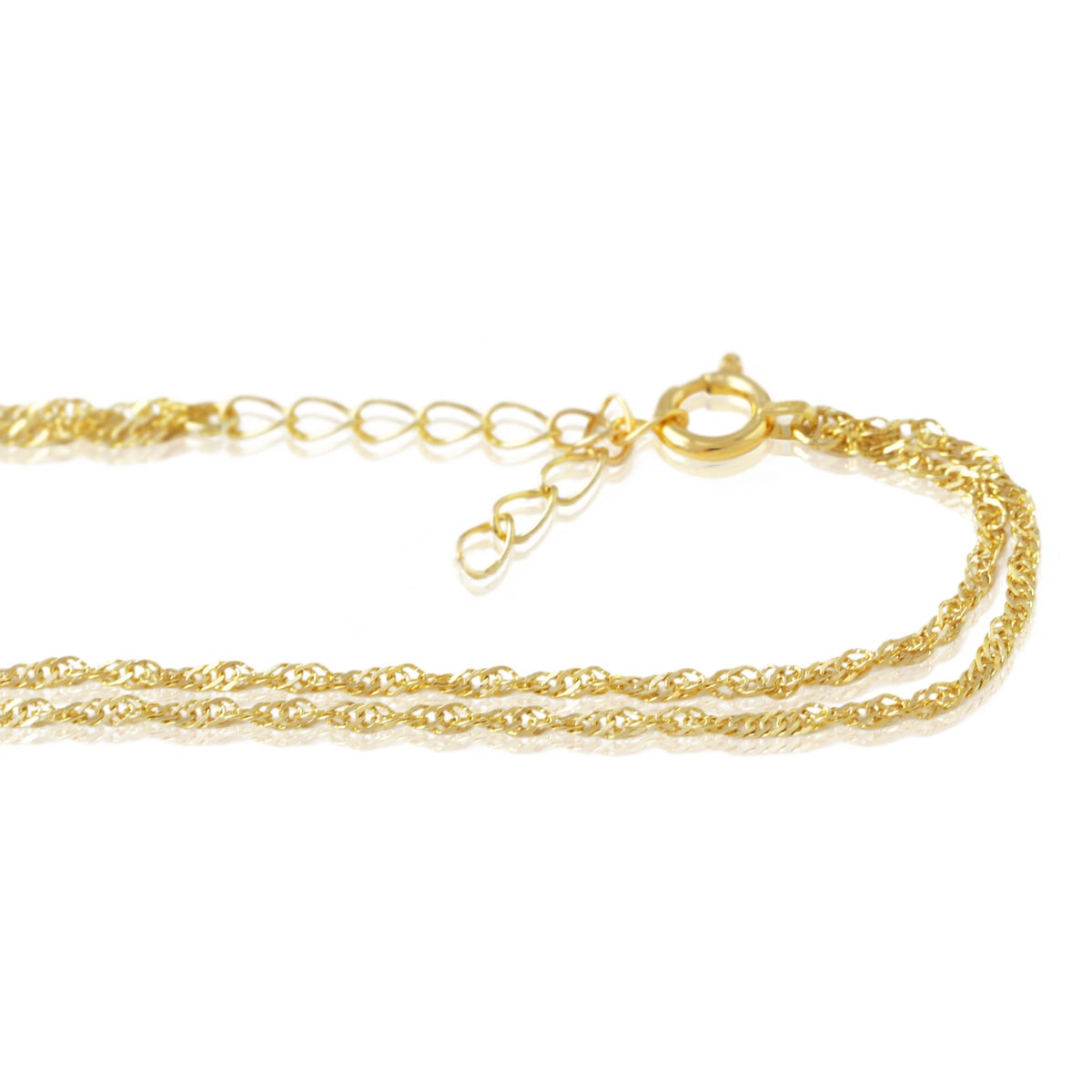 K18 Screw Chain 1.2mm Double Bracelet