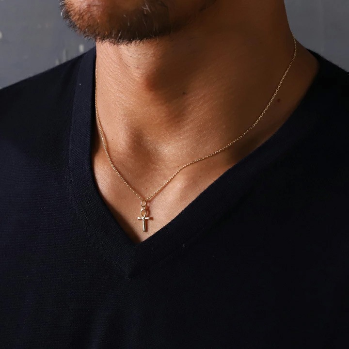 K18 Ankh Cross Pendant（18金 シンプル クロスペンダント）【DEVAS