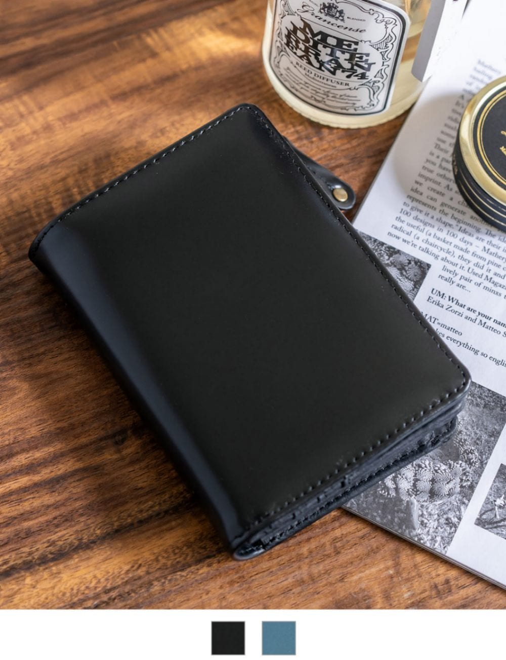 Rename 本革手帳型 2つ折り 財布