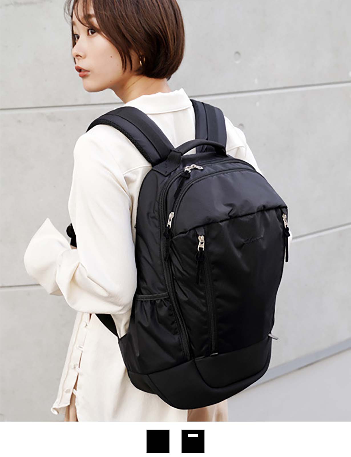 Rename ナイロン ダブルジップバックパック