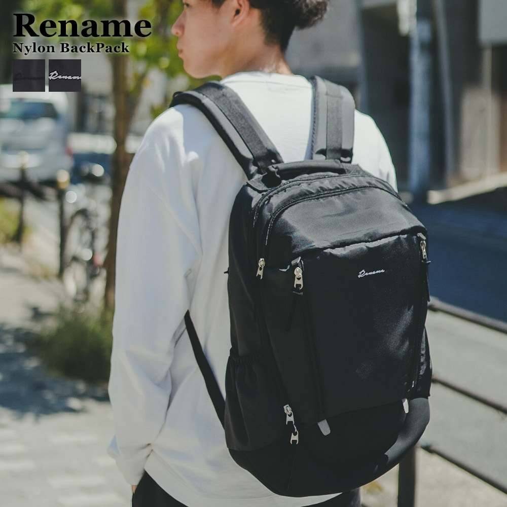 Rename ナイロン ダブルジップバックパック