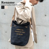 Rename プレーンヌメ革 レザーベルト ショルダーバッグ