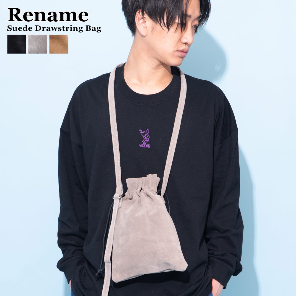 Rename スエード 巾着ショルダーバッグ