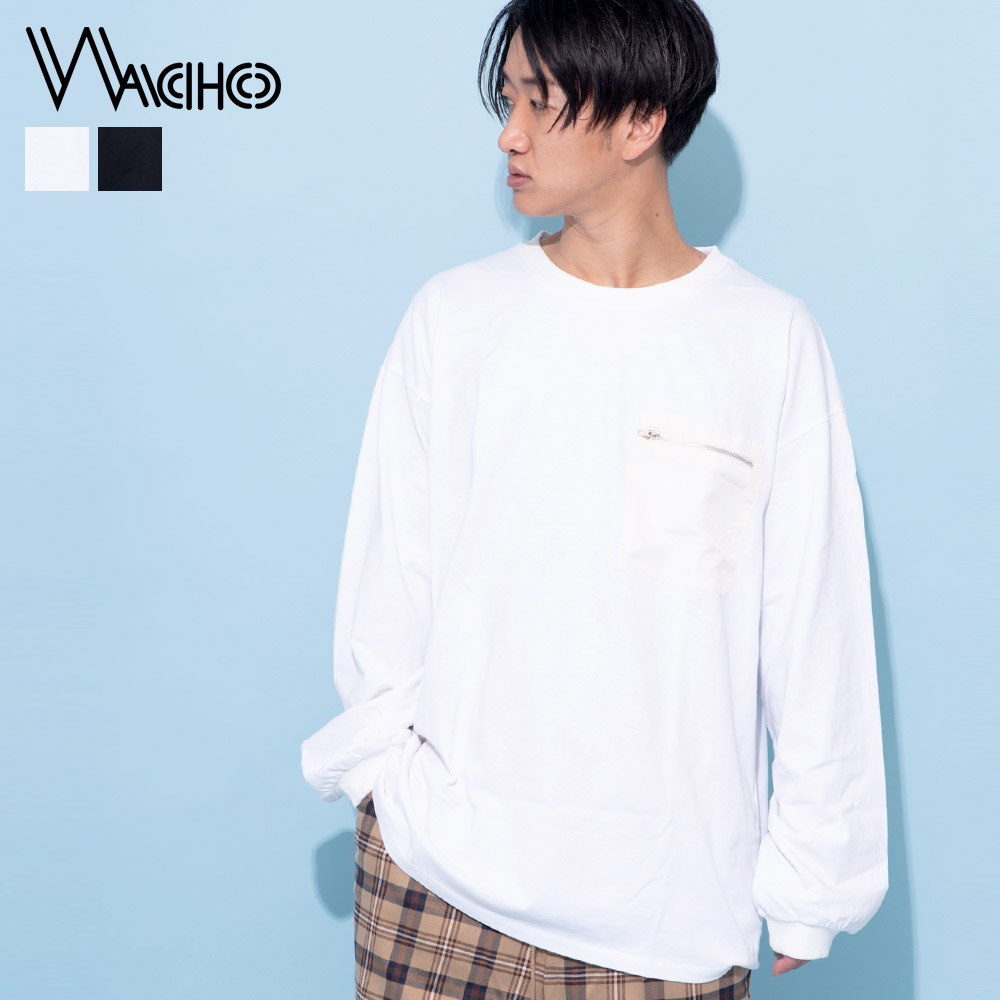 WACHO ナイロンポケット ビッグシルエット長袖Tシャツ