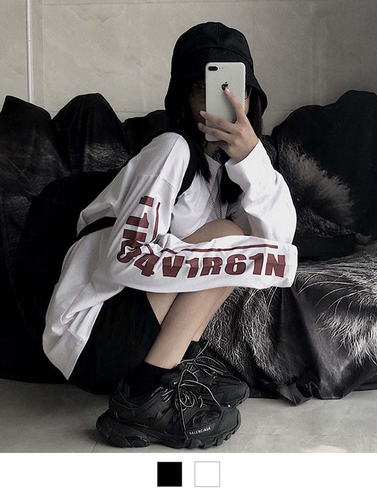 PEOPLESTYLE プリント ロンT ウォッシュド おしゃれ 男女兼用 000000001144_uXZKv1a.jpg