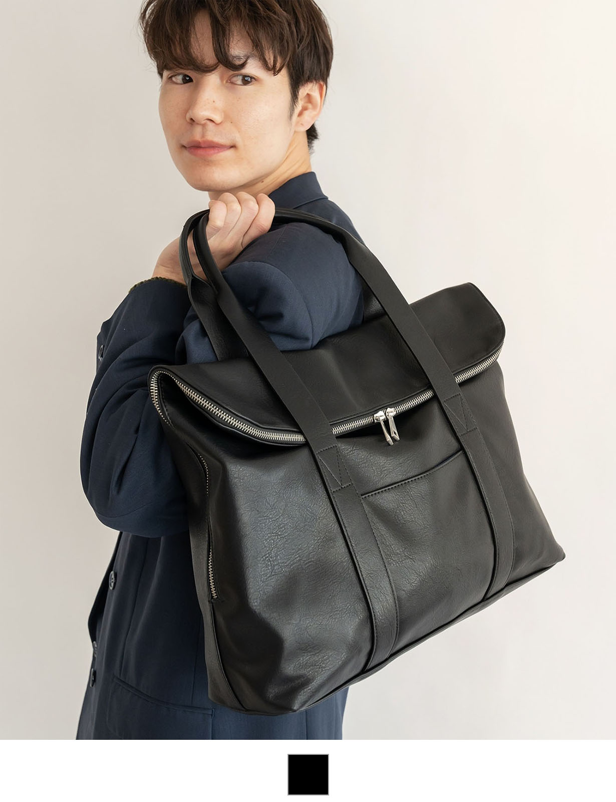 TransitGate G2 フェイクレザー 口折れトートバッグ