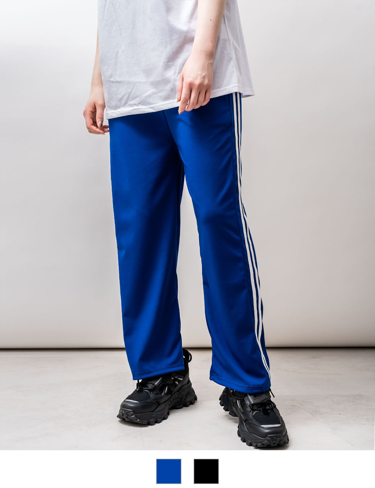 DEVICE select 韓国風 ダブルライン シンプル ジャージ トラックパンツ メンズ レディース ユニセックス