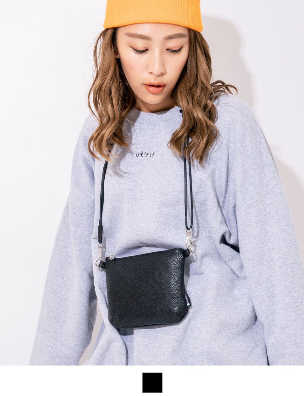 Rename フェイクレザーシンプルサコッシュバッグ