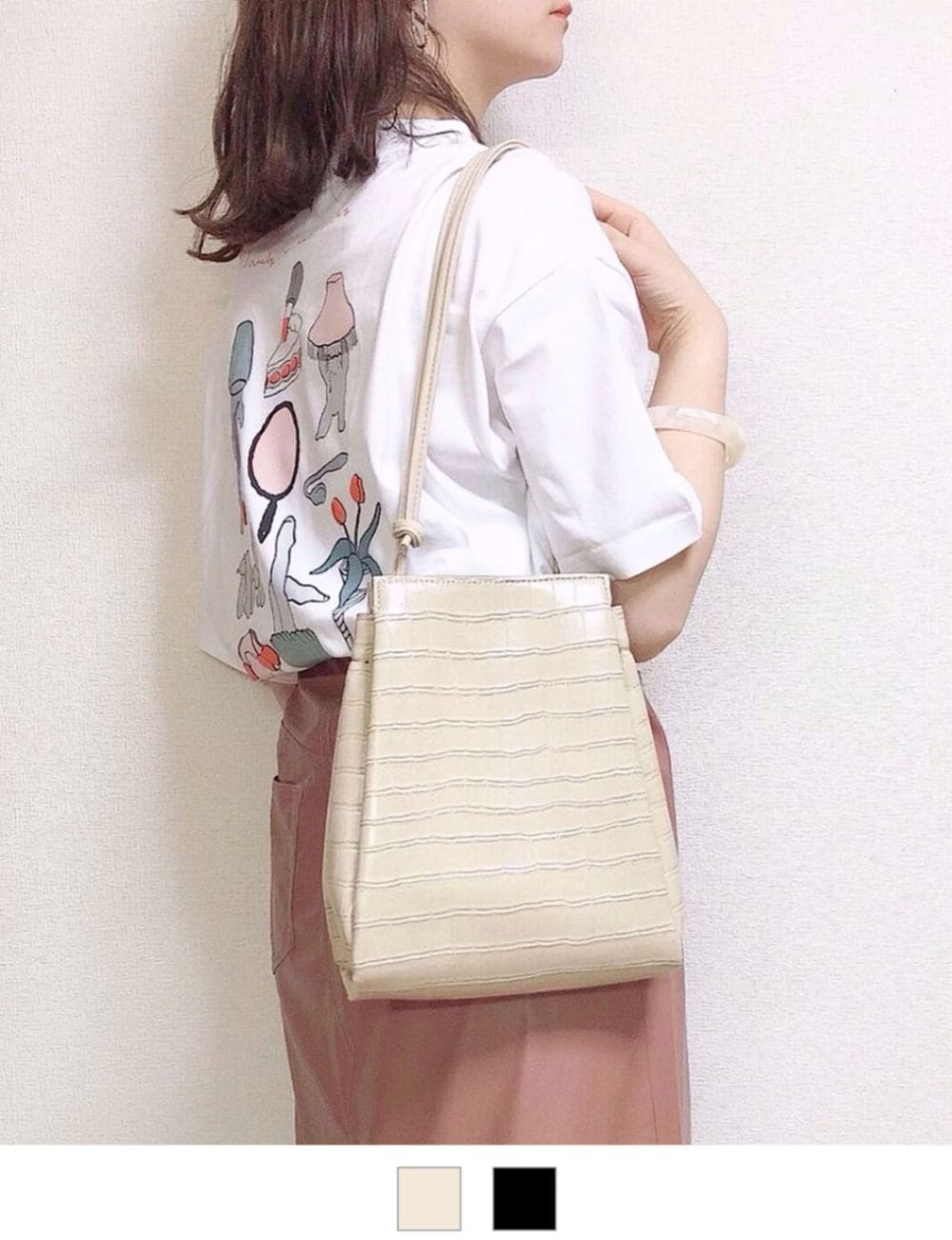 Rename フェイクレザー クロコ柄ベロ―バッグ